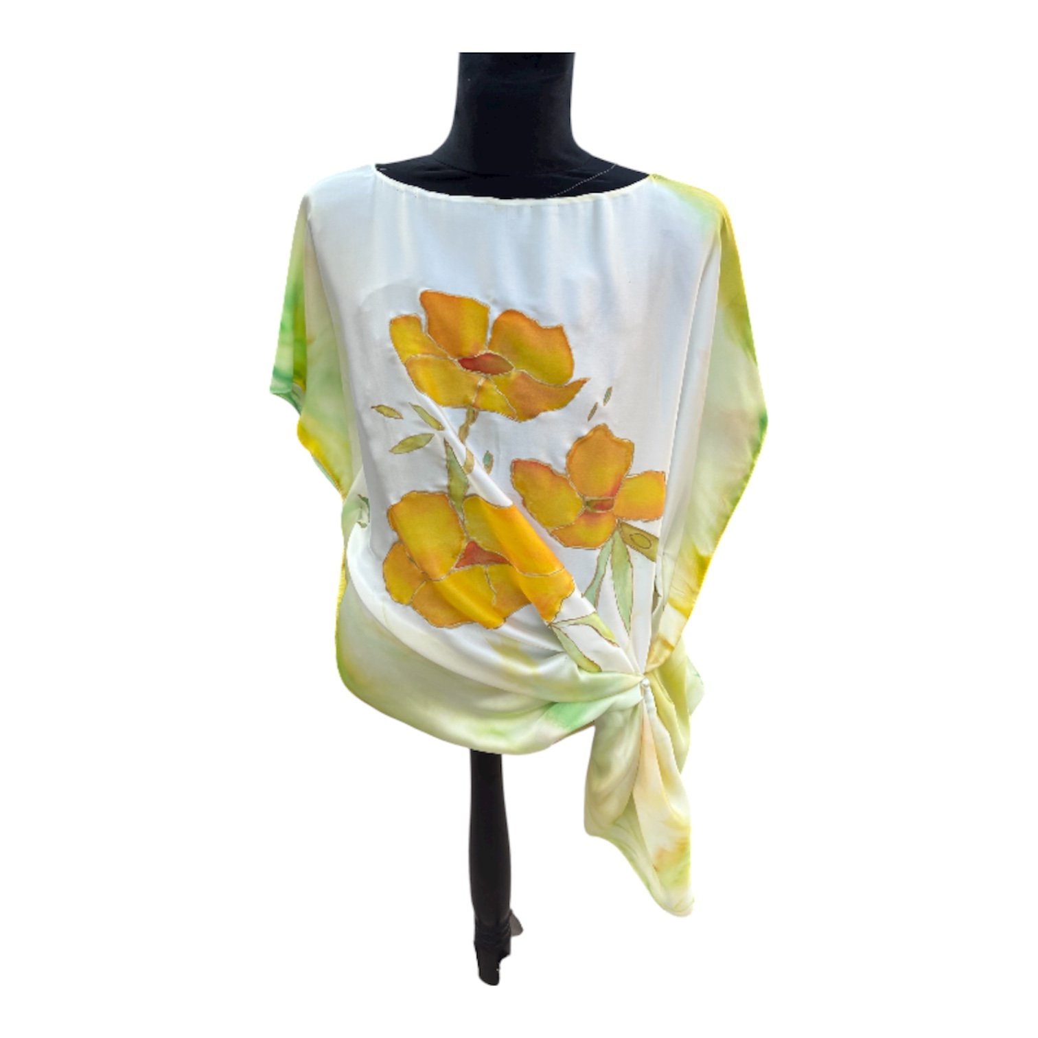 Blusa de seda pintada a mano - Imagen 2