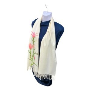 Bufanda marfil pintada a mano