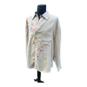Camisa beis pintado a mano
