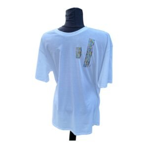 Camiseta blanca de algodón pintada a mano