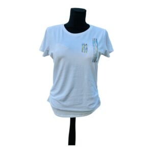 Camiseta blanca de algodón pintada a mano