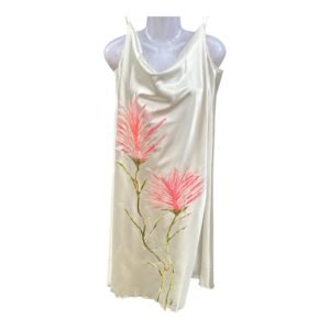 Camisión de satén blanco pintado a mano