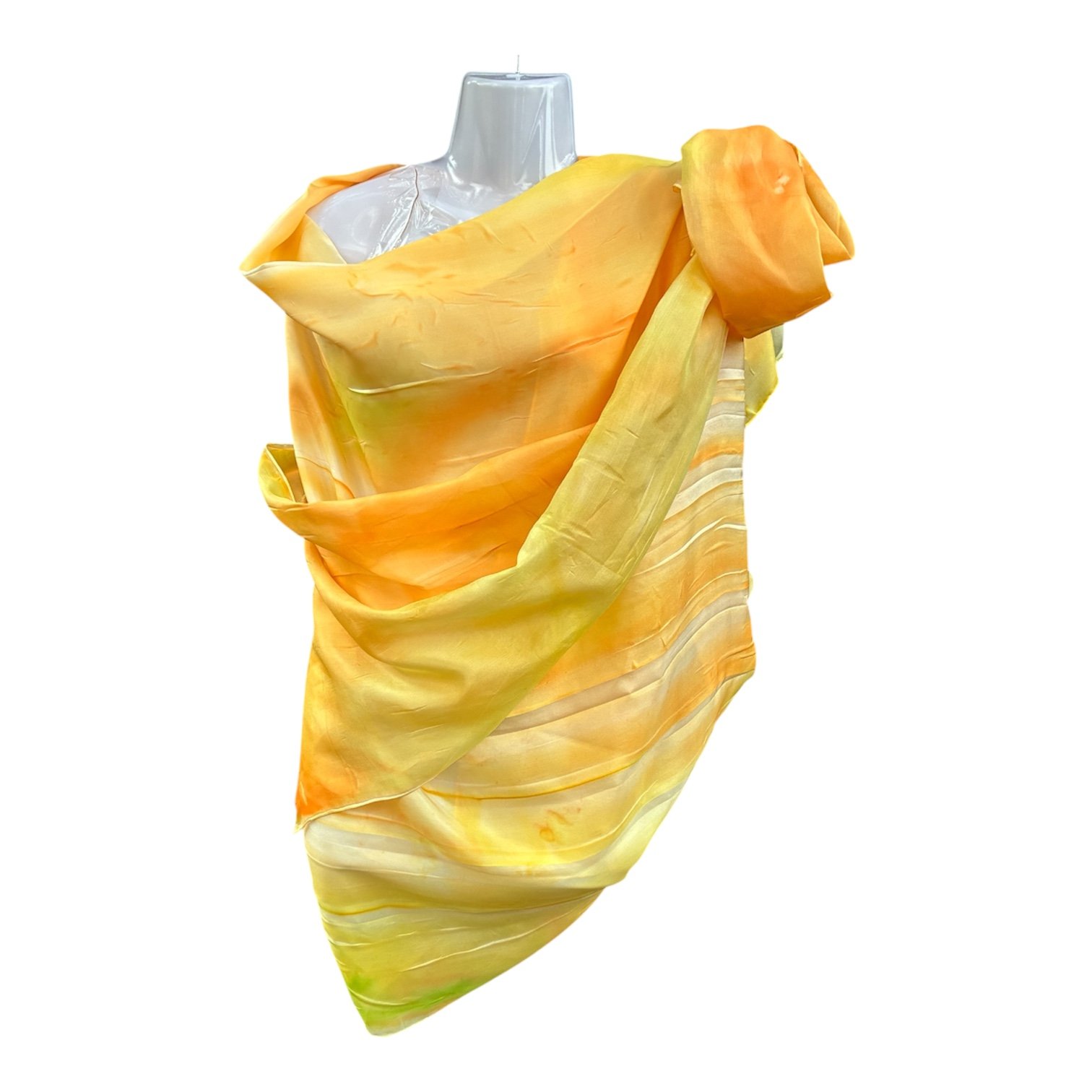 Chal con broche de seda pintado a mano - Imagen 4