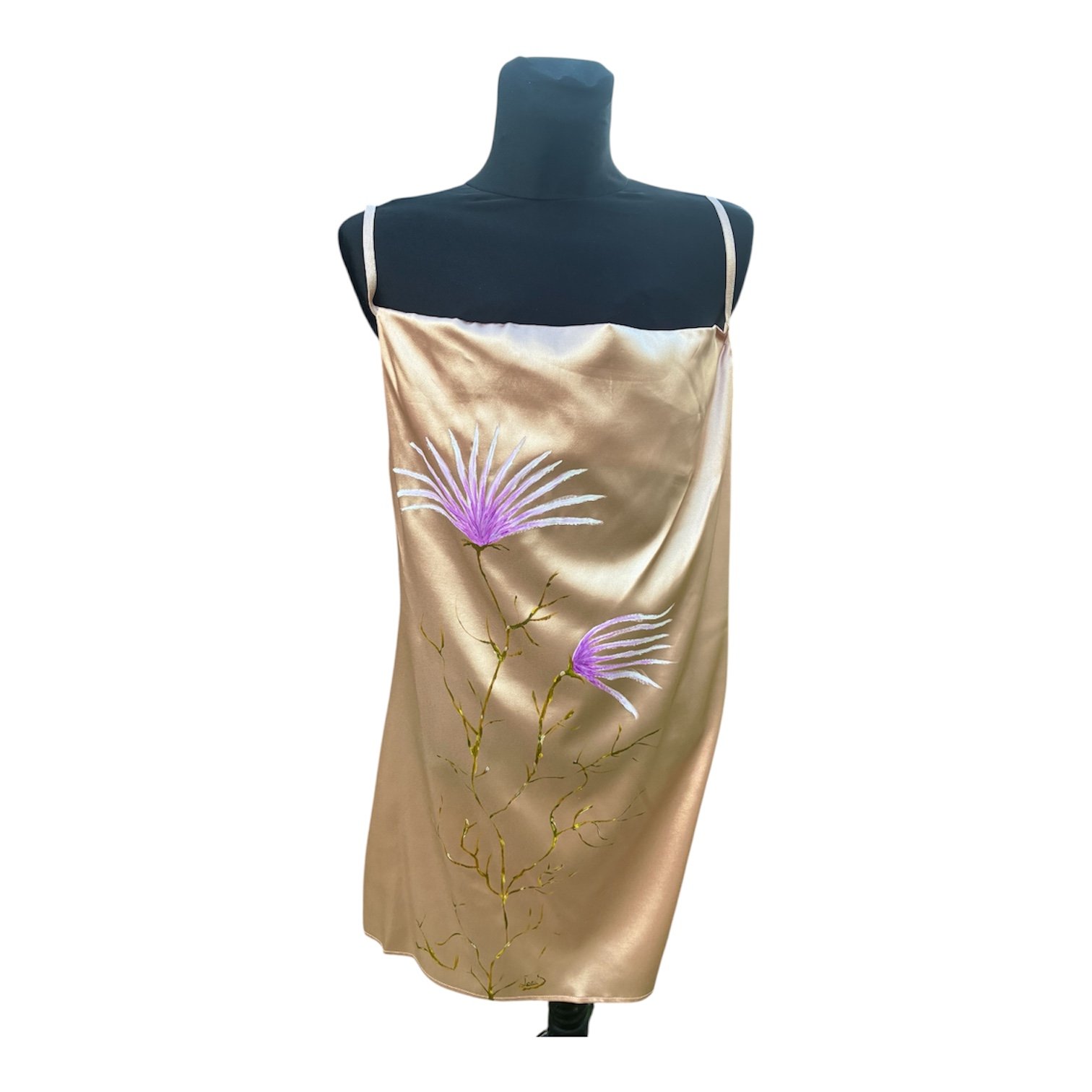 Conjunto camisón y bata de satrén rosa - Imagen 4