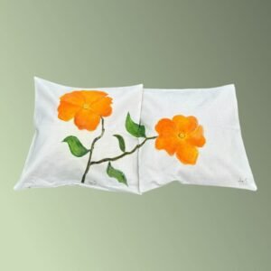 Conjunto de dos cojines pintados a mano