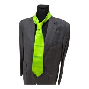 Corbata verde pistacho de seda natural