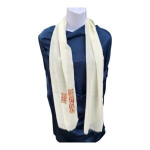 Fular lana de merino pintada a mano