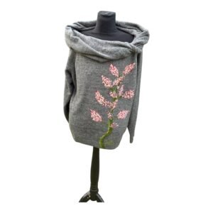 Jersey escote bardot pintado  a mano