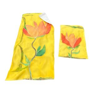 Juego de toallas de seda pintadas a mano