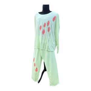 Pijama de algodón pintado a mano