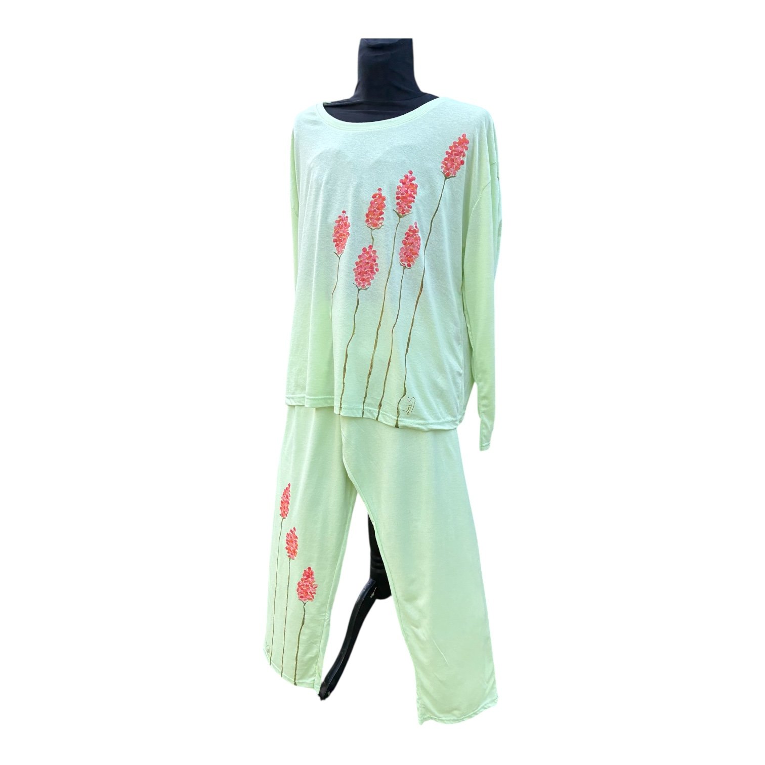 Pijama de algodón pintado a mano