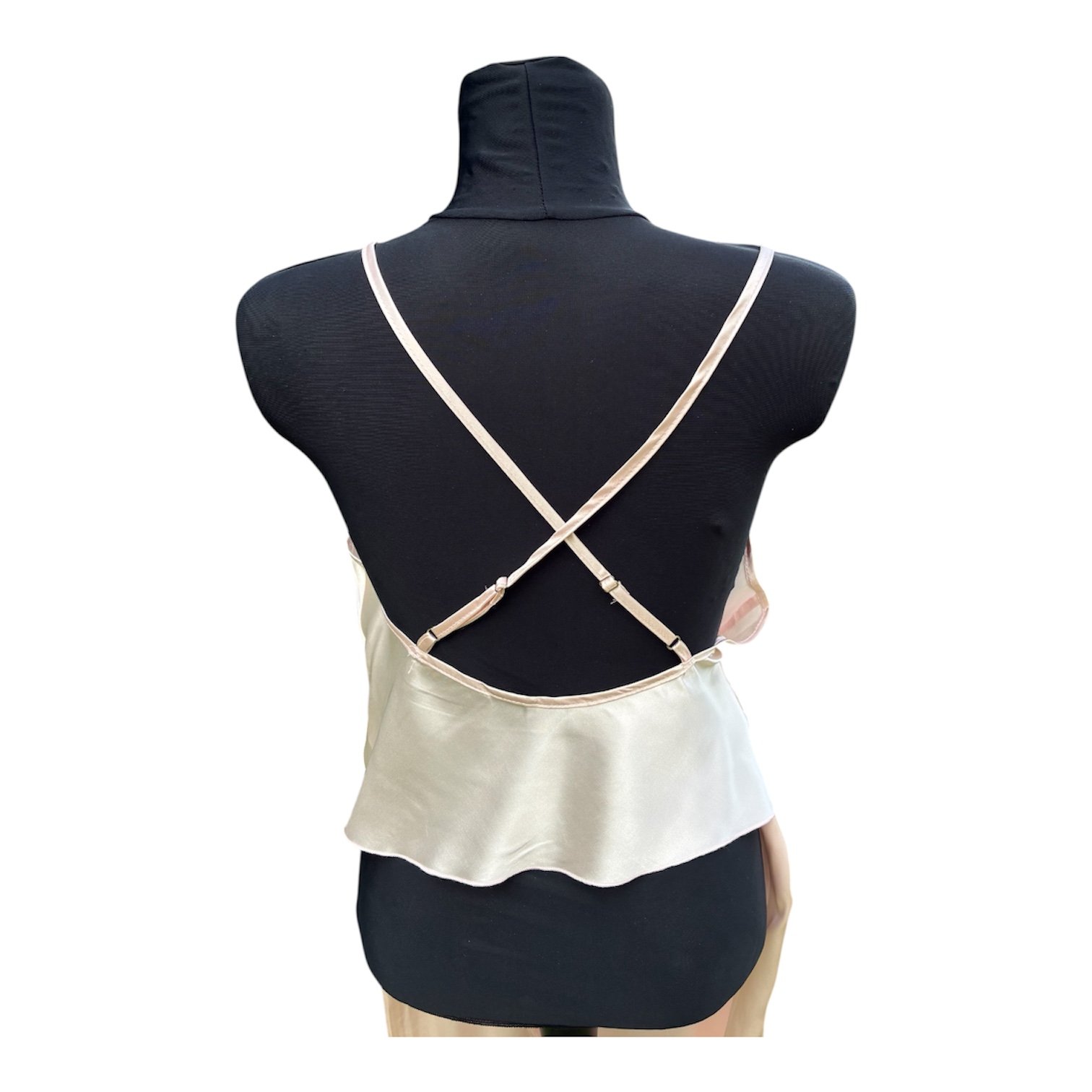 Pijama de satén rosa pintado a mano - Imagen 2