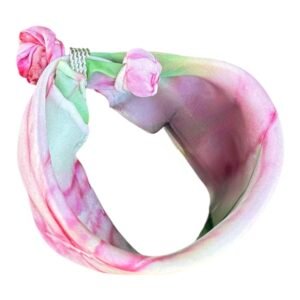 Pulsera de seda natural  granate pintada a mano