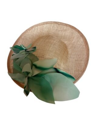 Tocado para boda con raso pintado a mano