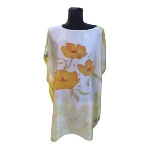 Vestido de seda pintado a mano