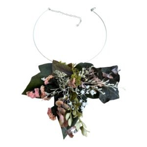 Gargantilla de flor preservada salmĂ³n