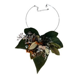 Gargantilla de flor preservada naranja