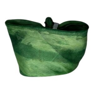 Pulsera de seda natural verde pintada a mano