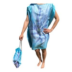 Vestido azul pintado a mano