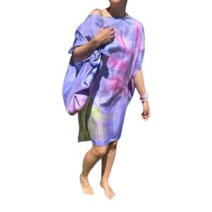 Vestido malva pintado a mano