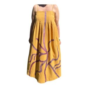 Vestido amarillo pintado a mano