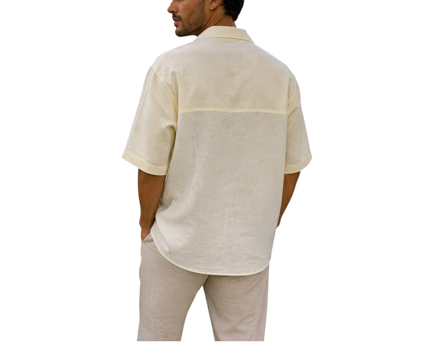 Camisa lino con estampado botánico pintado a mano - Imagen 2