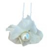 Horquilla de flor natural preservada con perla blanca