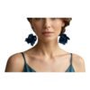 Pendientes de hortensia preservada azul largos