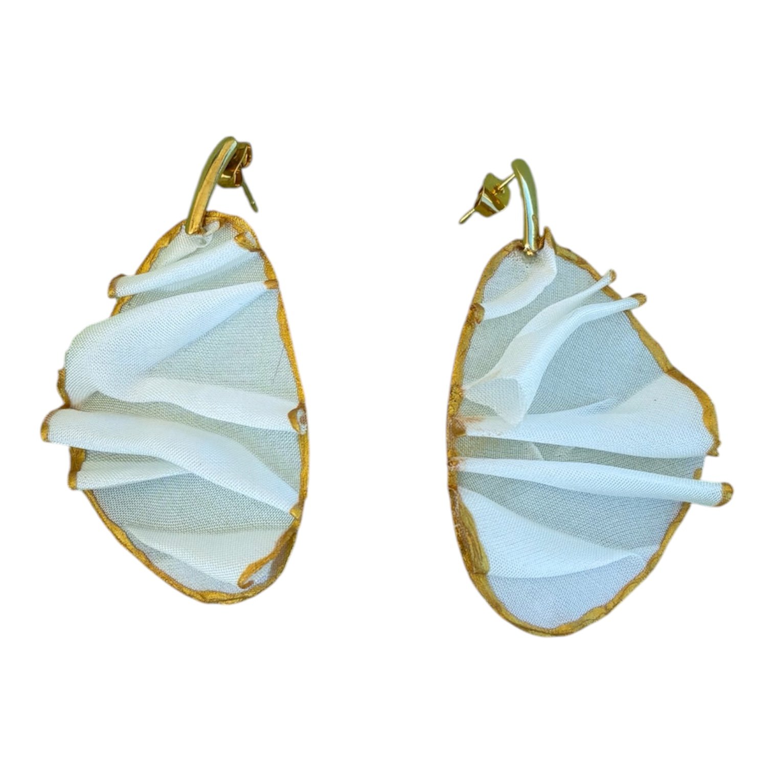 pendientes de seda natural blanca para novia o invitada