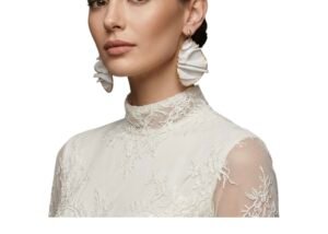 Pendientes de seda natural para novia o invitada